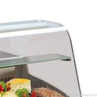 Mehrzweckvitrine Super 1000 C mit gebogenem Glasaufbau