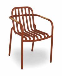 Sessel Alu, Armlehne Teak