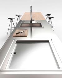 Elektro Grillplatte gerillt verchromt Drop In Breite 800 mm