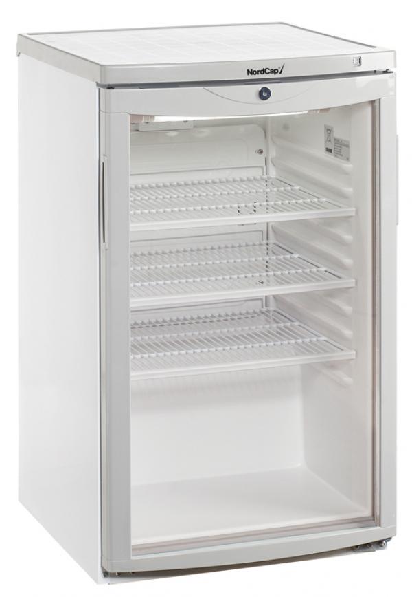 Kühlschränke - klein weiß-schwarz Glastür - Nordcap - Kühlschrank KU 120 G  stille Kühlung - Nettopreis: 399,00 €