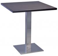 Tischgestell Gußbasis eckig, Inox Edelstahl  70 bis 120 cm