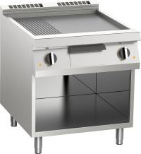 Elektro-Grillplatte ⅓ gerillt, ⅔ glatt aus Edelstahl 10,8 kW mit 2 Heizzonen