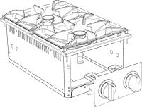 Gasherd 2 Flammen Drop In 700 Breite 400 mm