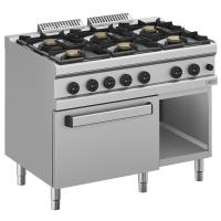 Gasherd 6 Brenner, Gasbackofen 2GN und Unterbau