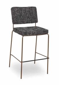 Barhocker Stahlrohr, Polster mit Keder